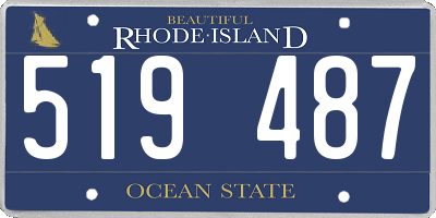 RI license plate 519487