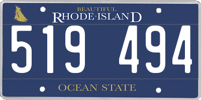 RI license plate 519494