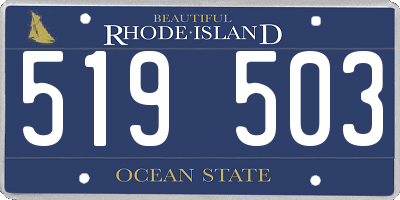 RI license plate 519503