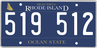 RI license plate 519512