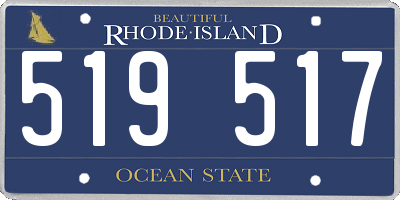 RI license plate 519517