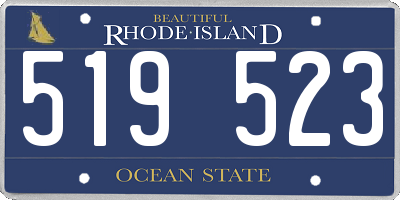 RI license plate 519523