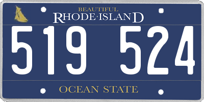 RI license plate 519524