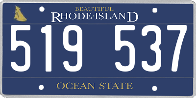 RI license plate 519537