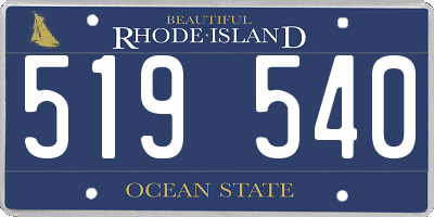 RI license plate 519540
