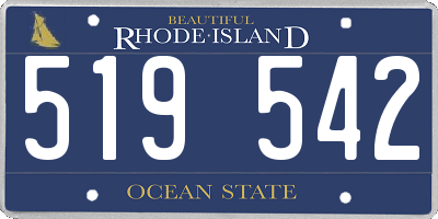 RI license plate 519542