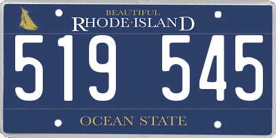 RI license plate 519545