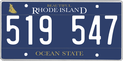 RI license plate 519547