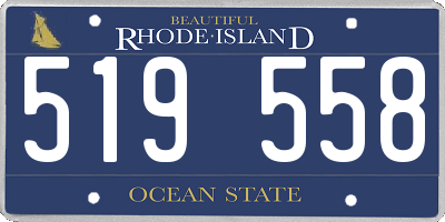 RI license plate 519558