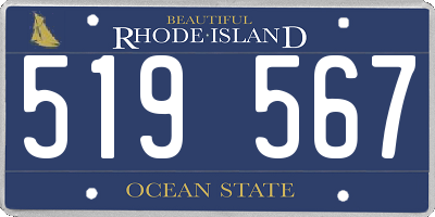 RI license plate 519567