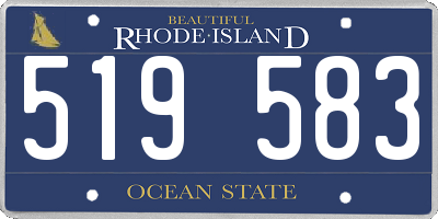 RI license plate 519583