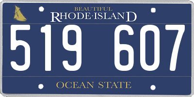 RI license plate 519607