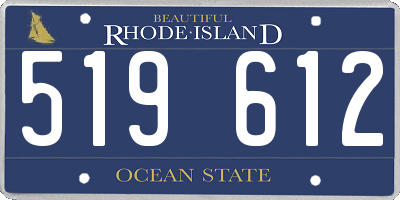 RI license plate 519612