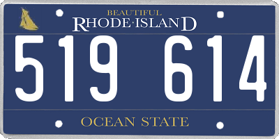 RI license plate 519614