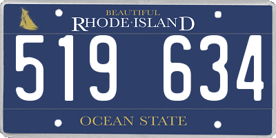 RI license plate 519634