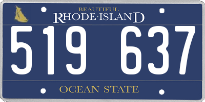 RI license plate 519637