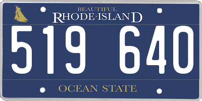 RI license plate 519640
