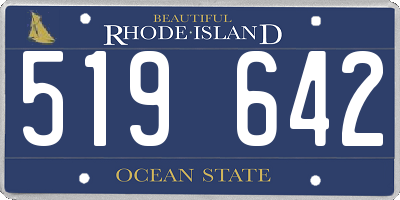 RI license plate 519642