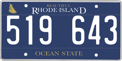 RI license plate 519643