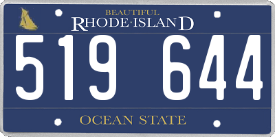 RI license plate 519644