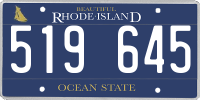 RI license plate 519645