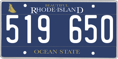 RI license plate 519650