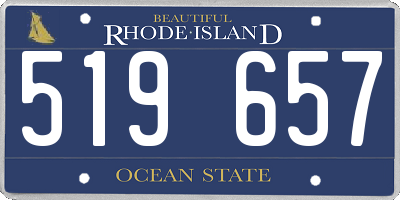 RI license plate 519657