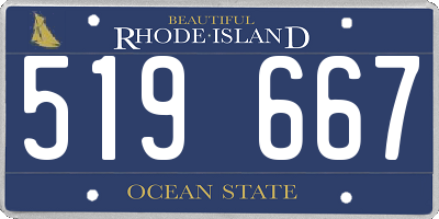 RI license plate 519667