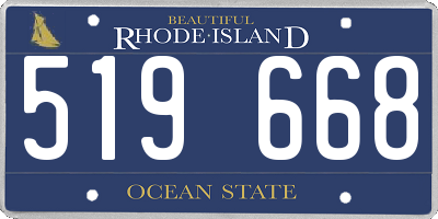 RI license plate 519668
