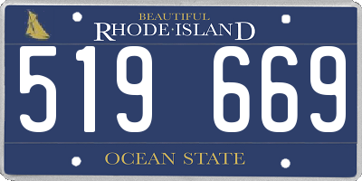 RI license plate 519669