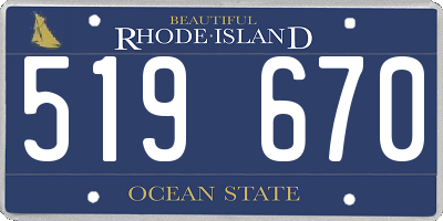 RI license plate 519670