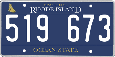 RI license plate 519673