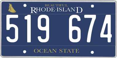 RI license plate 519674