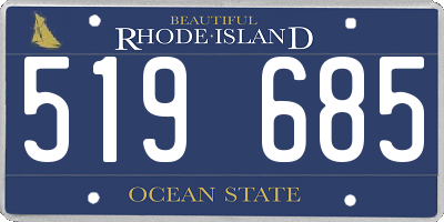 RI license plate 519685
