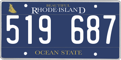 RI license plate 519687