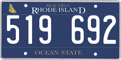 RI license plate 519692