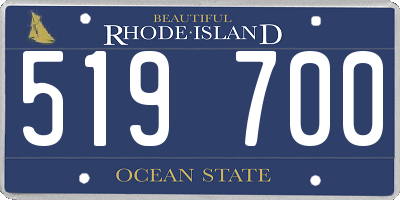RI license plate 519700