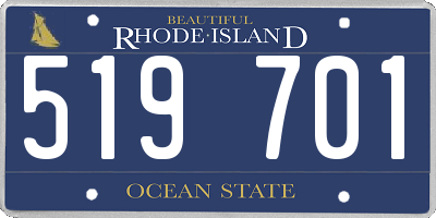 RI license plate 519701