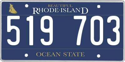 RI license plate 519703