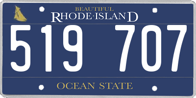 RI license plate 519707