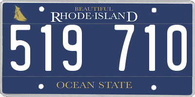 RI license plate 519710