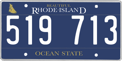 RI license plate 519713