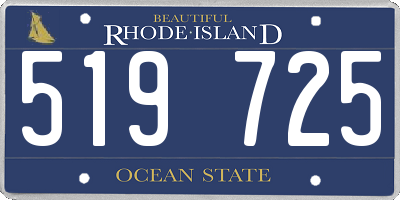 RI license plate 519725