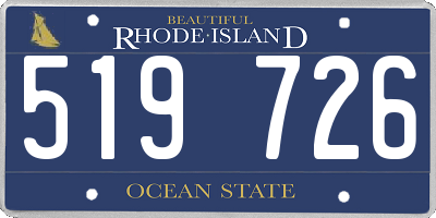 RI license plate 519726