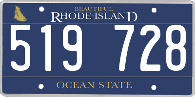 RI license plate 519728