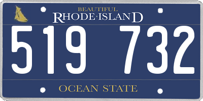 RI license plate 519732