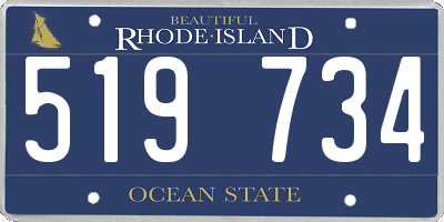 RI license plate 519734