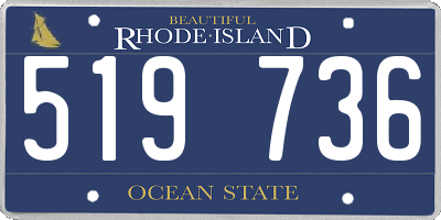 RI license plate 519736