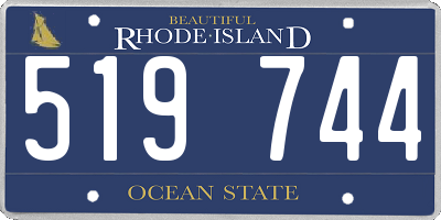 RI license plate 519744