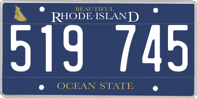 RI license plate 519745